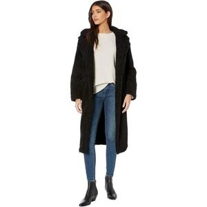 BB Dakota Teddy Coat Black Faux Shearling Jacket NWT Size Large $159 Retail